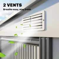 Outsunny 7 x 5ft Galvanised Metal Shed, with Sliding Door - White(m-8)