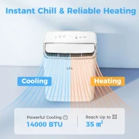 HOMCOM 14000 BTU Mobile Air Conditioner, Smart Home WiFi Compatible, with Heater, Cooler, Dehumidifier, Fan, 24H Timer(m-2)