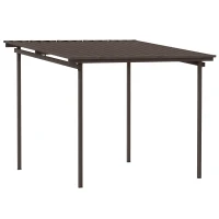 Outsunny 3 x 3(m) Garden Pergola with Waterproof Metal Roof, Lean to Pergola Hardtop Gazebo, Wind-resistant Outdoor Sun Shade, Easy to Assemble(m-10)