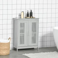 kleankin Modern Bathroom Floor Cabinet - Grey(m-2)