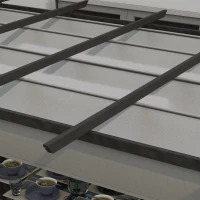 Outsunny 4 x 3(m) Aluminium Pergola with Retractable Roof, Garden Gazebo Canopy Shelter for Outdoor, Patio, Grey(m-7)
