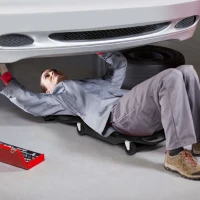 DURHAND Mechanic Vehicle Creeper, Under-Car Rolling Crawler Board, with Headrest, Wheels, Black(m-2)