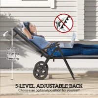 Outsunny Five-Position Reclining Sun Lounger - Grey(m-4)