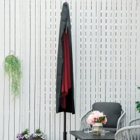 Outsunny Parasol Cover, Patio Cantilever Cover, Banana Umbrella Protector with Rod, Zipper for 2-4 m Parasol for Outdoor Garden, Patio, Dark Grey(m-6)
