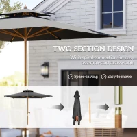 Outsunny 3 m Square Garden Parasol - Black(m-7)