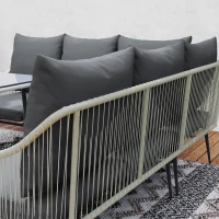 Outsunny Six-Piece Rattan Strong Garden Sofa Set - Grey(m-9)