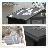 Outsunny 6'x4.5' Garden Storage Shed, Lockable Garden Shed with Double Doors, Window, Vent and Plastic Roof, Dark Grey(m-8)