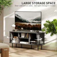 HOMCOM TV Stand Cabinet for TVs up to 55 Inches, TV Unit with Storage Shelves and Cupboard for Living Room, Grey(m-5)