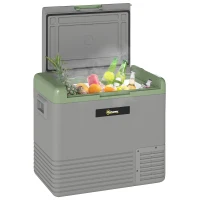 Outsunny 50L Portable Car Refrigerator - Light Green and Grey(m-10)