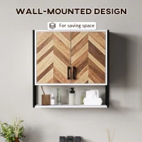 HOMCOM Bathroom Cabinet Wall Mounted, Bathroom Wall Cabinet Medicine Cabinet with 2 Doors, Adjustable Shelf, Walnut(m-4)