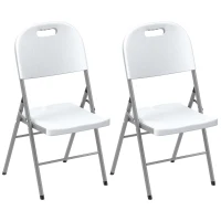 Outsunny Set of Two Foldable Outdoor Chairs - White(m-1)
