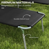Outsunny Foldable Sun Lounger Set of 2 with Sun Shade & Adjustable Backrest - Black(m-7)