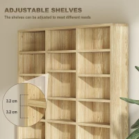 HOMCOM CD Storage Unit with Adjustable Shelves, 102 x 195 cm, Oak Tone(m-5)