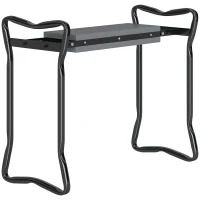 Outsunny 2 In 1 Garden Kneeler Seat Kneeling Pad Support Bench Foldable Knee Protector, Grey(m-10)