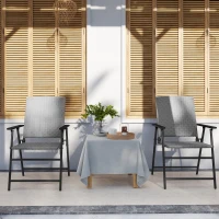 Outsunny Set of Two Folding Rattan Seat Chairs - Grey(m-9)