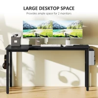 HOMCOM L-Shaped Computer Gaming Desk with Fabric Bag, Hooks and Cable Management, 145 x 81 x 76cm - Black(m-5)