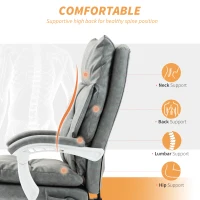 HOMCOM Faux Leather Office Chair, with Inflatable Lumbar - Grey(m-4)