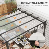 Outsunny 3 x 3(m) Aluminium Pergola Canopy Gazebo Awning Outdoor Garden Sun Shade Shelter Marquee Party BBQ, Light Grey(m-4)