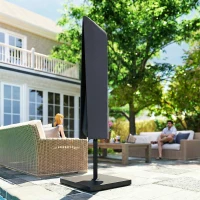 Outsunny Garden Parasol Cover with Rod, Zipper, Dark Grey(m-8)