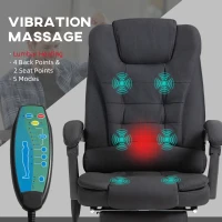 Vinsetto Six-Point Massage and Heated Office Chair - Black(m-4)