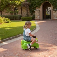 AIYAPLAY Kids Ride On Car, Dinosaur Foot to Floor Slider with Storage, Toddler Walker with Light, Sounds, Green(m-9)