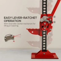 HOMCOM 3 Tonne Farm Jack, 48" High Lift Jack for 4x4 Tractors Trucks Agricultural Lifting, Red(m-6)