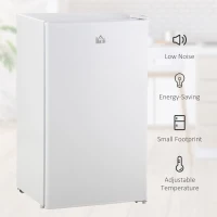 HOMCOM 91L Small Fridge with Chiller Box Under Counter Fridge with Reversible Door, Good Housekeeping Institute Approved, White(m-7)