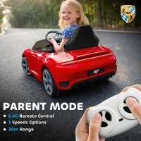 AIYAPLAY Kids Electric Car, 12V Licensed RUF GT Ride on Car with Suspension, Remote Control, Music, for 3-5 Years, Red(m-5)