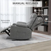 HOMCOM Thick Padded Faux Leather Recliner Armchair - Light Grey(m-4)