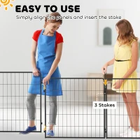 PawHut 2 Piece Dog Pen Expansion Pack for 80cm High Pet Playpen with 3 Stakes, for Small and Medium Dogs(m-5)