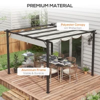 Outsunny 3 x 3(m) Aluminium Pergola Canopy Gazebo Awning Outdoor Garden Sun Shade Shelter Marquee Party BBQ, Light Grey(m-5)