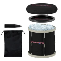 SPORTNOW 210L Outdoor Ice Bath Tub, with Lid, Cover, Carry Bag, Black(m-11)