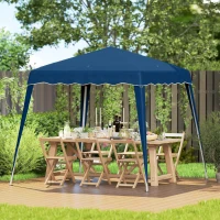 Outsunny 3 M x 3 M Base/ 2.5 M x 2.5 M Top Pop Up Gazebo, 2 Person Setup Instant with Carry Bag, Height Adjustable Slant Leg Party Tent Instant Event Shelter for Garden, Patio(m-9)