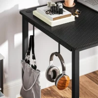 HOMCOM L-Shaped Computer Gaming Desk with Fabric Bag, Hooks and Cable Management, 145 x 81 x 76cm - Black(m-8)