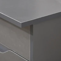 HOMCOM Computer Desk with Drawers, High Gloss Home Office Desk with Storage Cabinet, Study Workstation, 120 x 60cm, Grey(m-9)