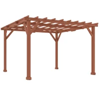 Outsunny 3.3 x 3.3 m Wooden Pergola Kit, Graden Pergola Gazebo Grape Trellis with Stable Structure for Climbing Vines, Flowers(m-1)