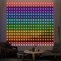 HOMCOM LED Curtain Lights, Smart Curtain Fairy Plug In, Colour Changing Wall Lights with Remote, App, Dynamic DIY Hanging Window String Lights for Bedroom Living Room, 3x3(m), 400 RGBIC LED(m-11)
