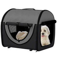 Pawhut Folding Fabric Soft Pet Crate, 46Lx36Wx41H cm - Black(m-10)