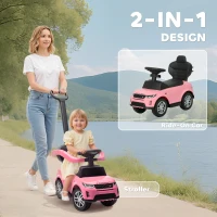 AIYAPLAY Land Rover Discovery Licensed Baby Push Car, 2-in-1 Ride on Car with Push Handle and Safety Guardrail, Pink(m-4)