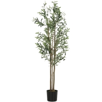 HOMCOM Decorative Artificial Plant, 175 cm Silk Olive Tree with 787 Leaves in Cement Pot, Fake Plant