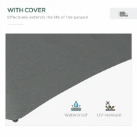 Outsunny 3(m) Solar LED Cantilever Parasol - Dark Grey(m-7)