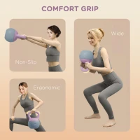 SPORTNOW 8KG Soft Kettlebell, Kettlebell with Non-Slip Handle for Home Gym, Weight Lifting, Strength Training, Purple/Grey(m-5)