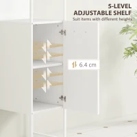HOMCOM Tall Bathroom Cabinet with Open Shelves and Adjustable Shelf - White(m-5)