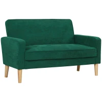 HOMCOM Two-Seater Velvet-Feel Sofa - Green(m-11)