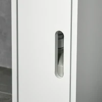 kleankin Modern Bathroom Storage Cabinet, Freestanding Tall Bathroom Cabinet with Open Shelves and 3 Cupboards with Door, for Bedroom Hallway, White(m-9)