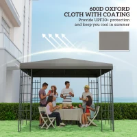 Outsunny 3 x 3(m) Gazebo Frame Replacement - Grey(m-6)