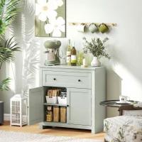 HOMCOM Sideboard Storage Cabinet, Modern Kitchen Cupboard with Adjustable Shelf, Drawer and Double Doors, Green(m-2)