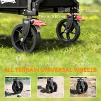 Outsunny Festival Trolley on Wheels, 150L Folding Camping Trolley Cart with Openable Sides, Adjustable Handle and Brakes for Shopping Beach Garden Fishing, Black(m-5)