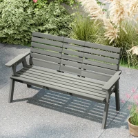Outsunny Fir Wood Convertible 2 to 3 Seater Outdoor Garden Bench Grey(m-7)
