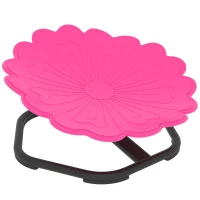 AIYAPLAY Flower-Shaped Sensory Spinning Chair with Non-Slip Base for Balance/Coordination, Pink(m-1)